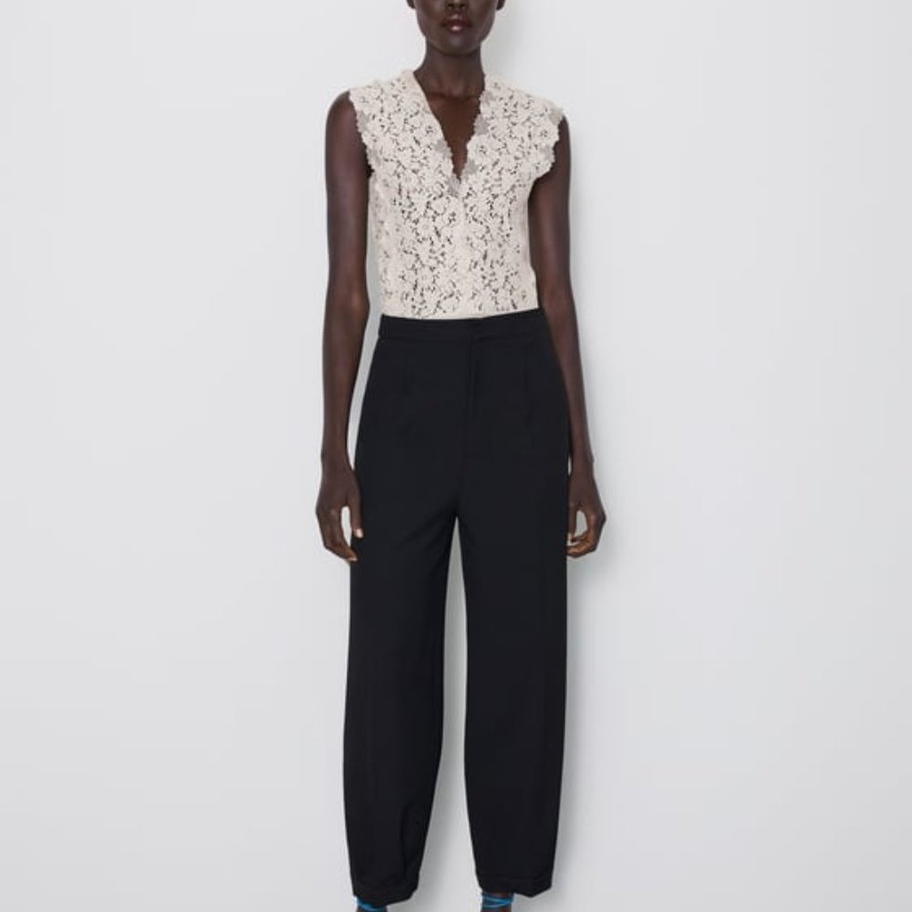 NWT ZARA SEXY LACE BODYSUIT VANILLA - Picture 3 of 8